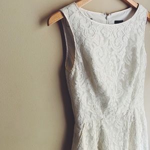 Adrianna Papell White Lace Summer Dress, Sz. 8
